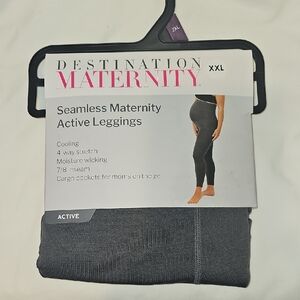 Destination Maternity Women’s Active Leggings with Cargo Pockets, Size XXL Gray